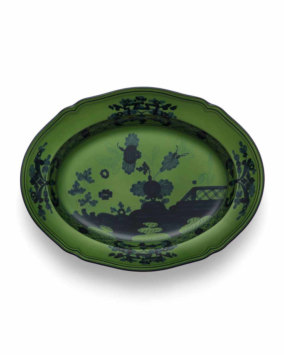Oriente Italiano Oval Platter, Malachite
