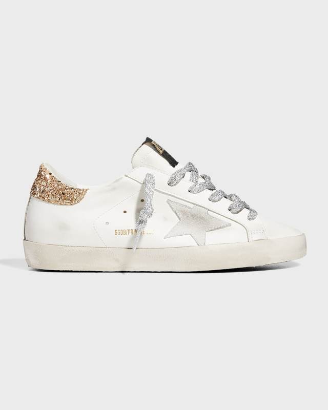 Superstar Leather Glitter Low-Top Sneakers