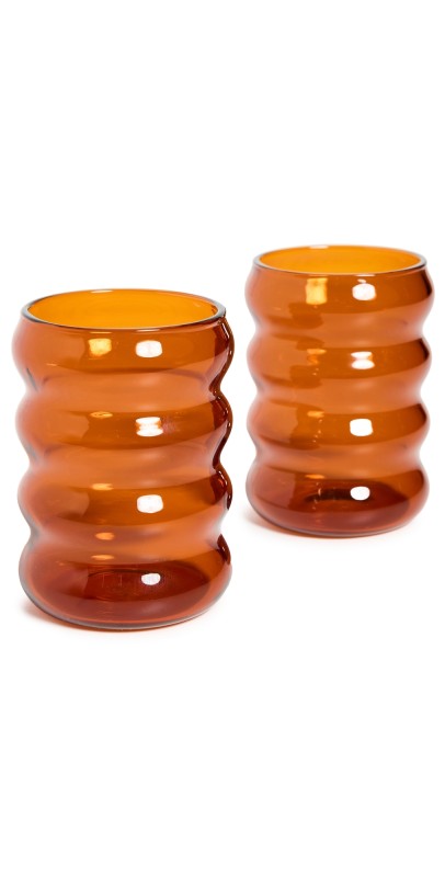 Sophie Lou Jacobsen 6oz Ripple Cup Set of 2 Amber