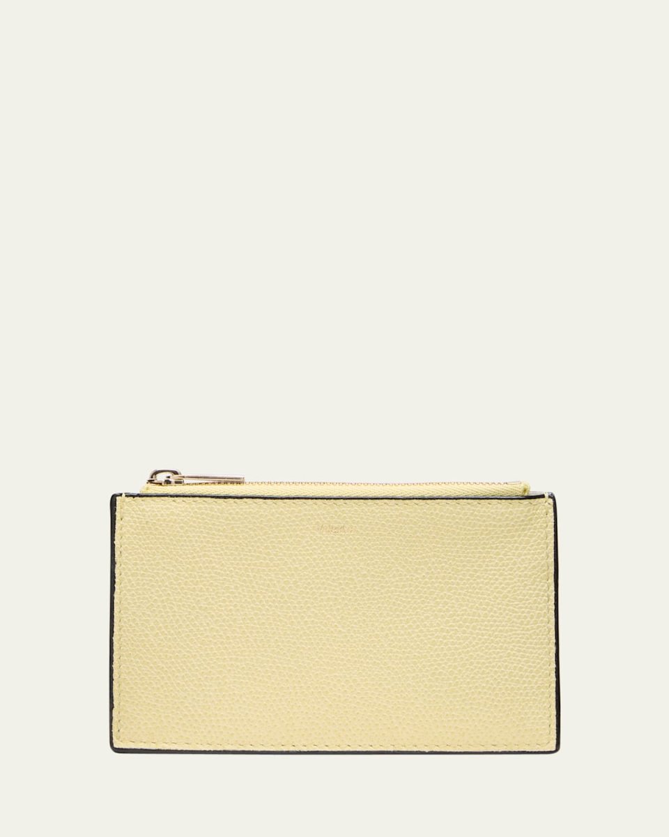Zip Calf Leather Wallet