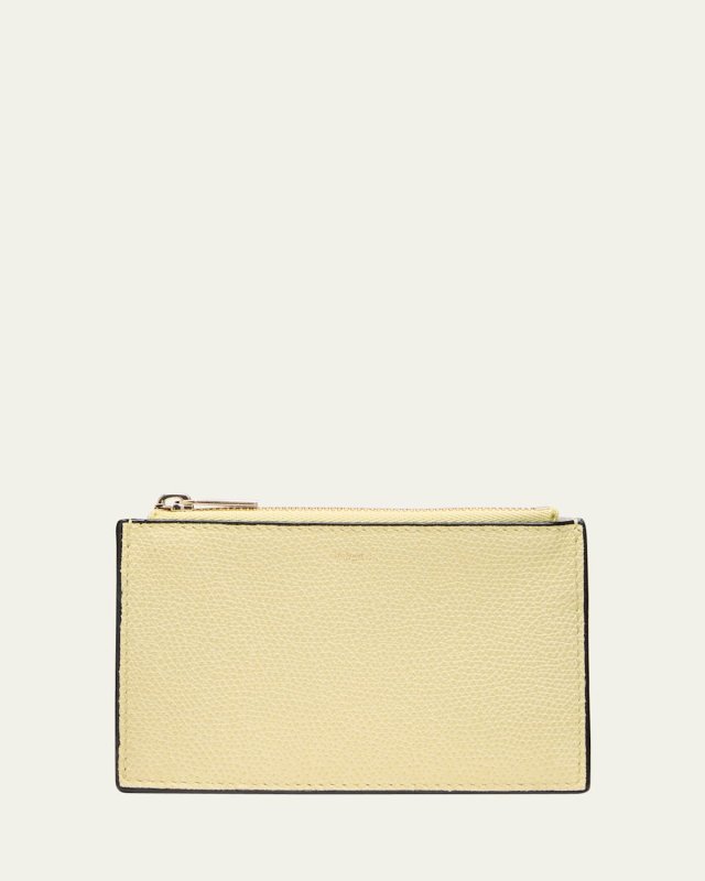 Zip Calf Leather Wallet