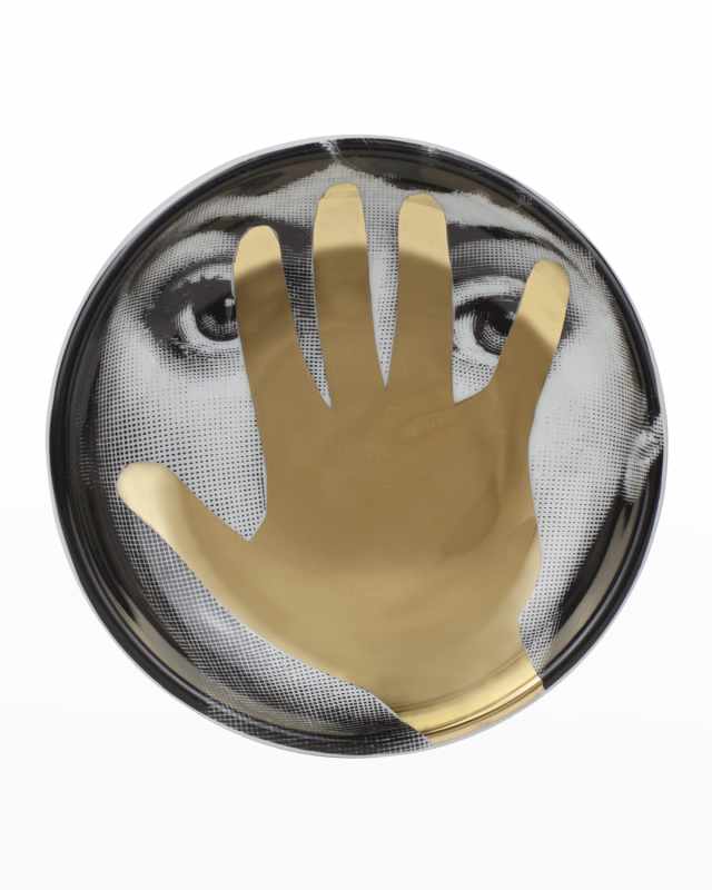 Tema E Variazioni N15 Face in Hand Gold Round Ashtray