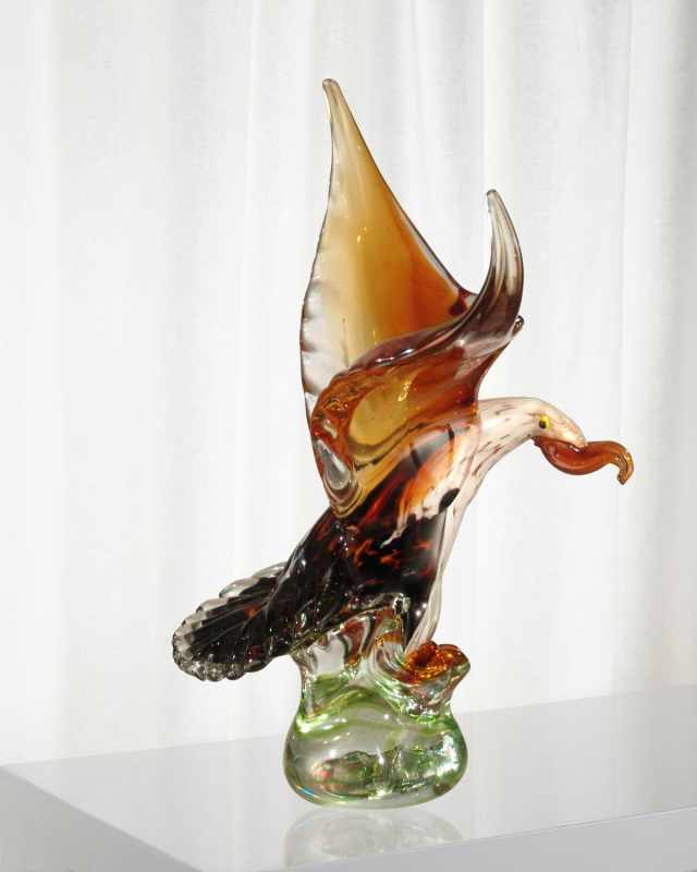 Decorative Bald Eagle Art Glass Figurine