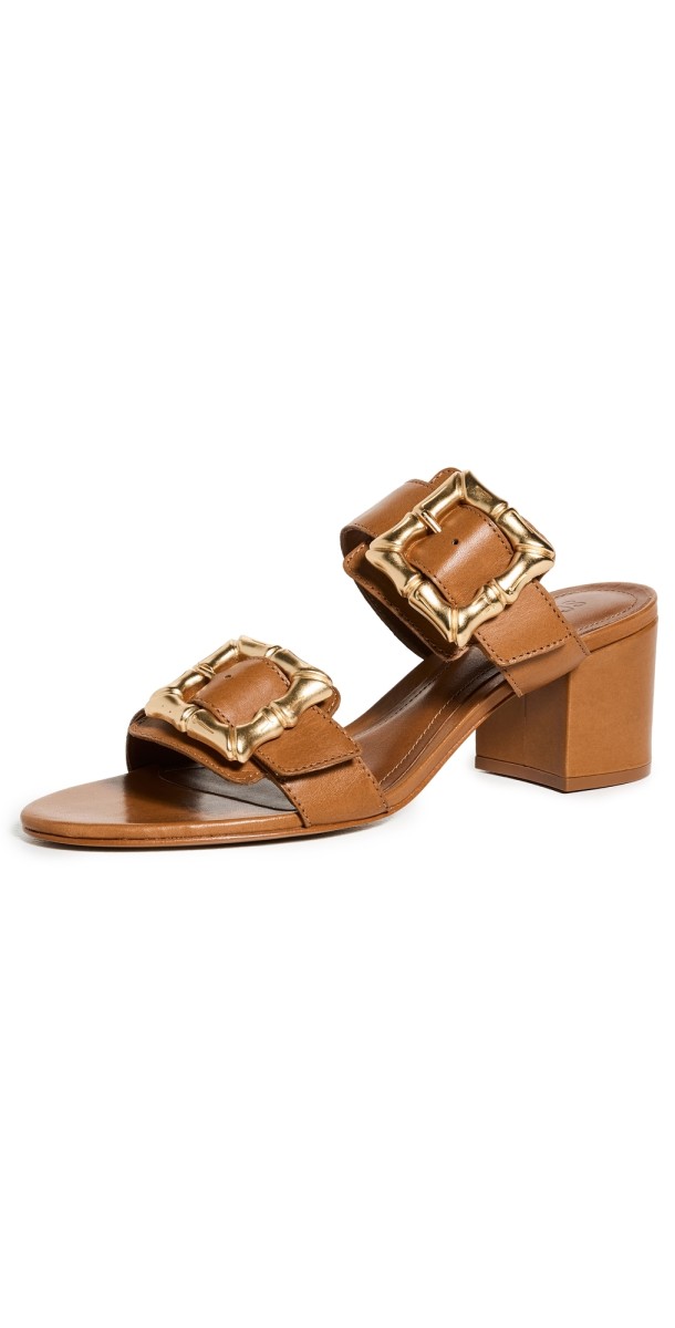 Schutz Enola Mid Block Sandal Heels New Wood