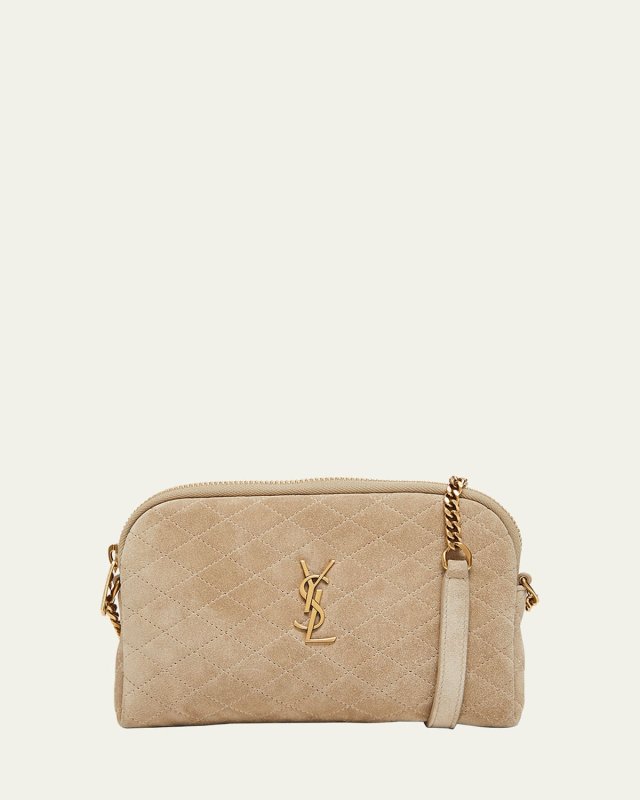 Gaby Mini YSL Crossbody Bag in Quilted Suede