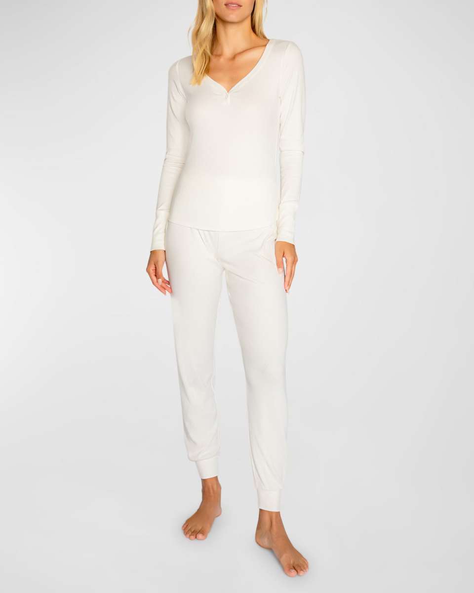 Heart Pointelle-Knit Pajama Set