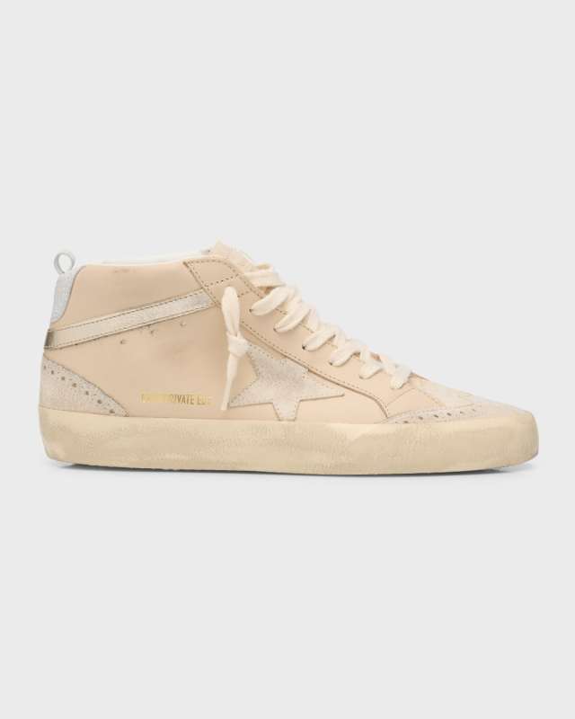 Mid Star Suede Glitter Wing-Tip Sneakers