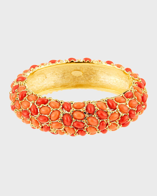 Hinged Cabochon Crystal Bracelet