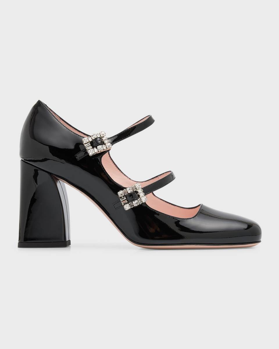 Patent Dual Mary Jane Pumps