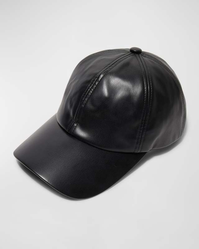 Faux Leather Baseball Cap