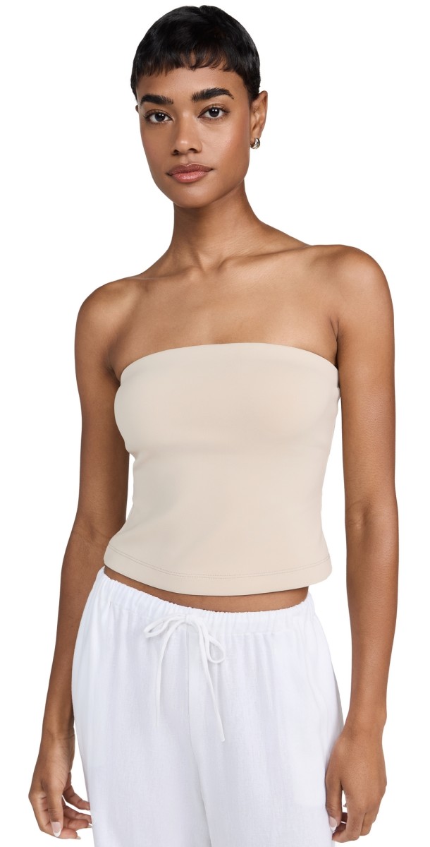 James Perse Strapless Knit Top Sand Dune