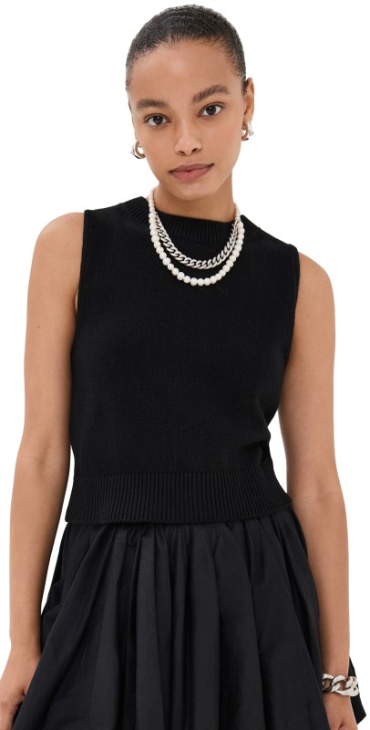 Cecilie Bahnsen Olivier Recycled Cashmere Vest Black