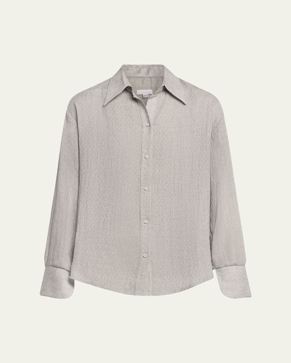 Button-Down Gauze Blous