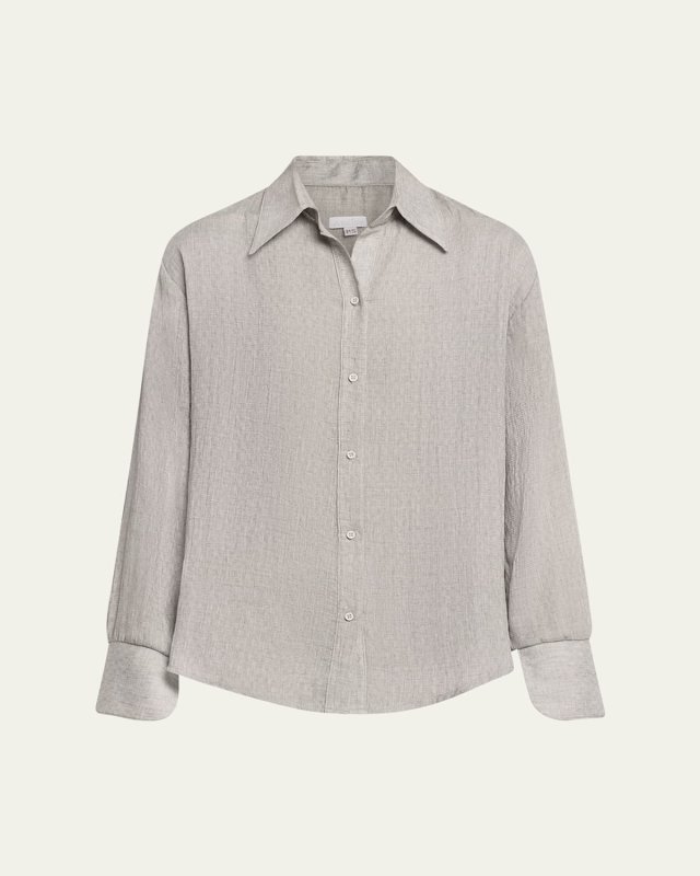 Button-Down Gauze Blous