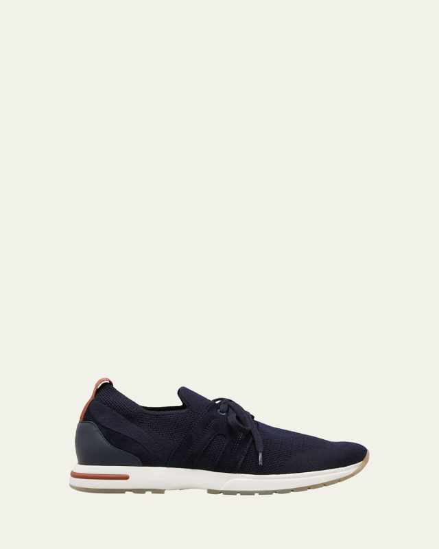 Knit Lace-Up Runner Sneakers