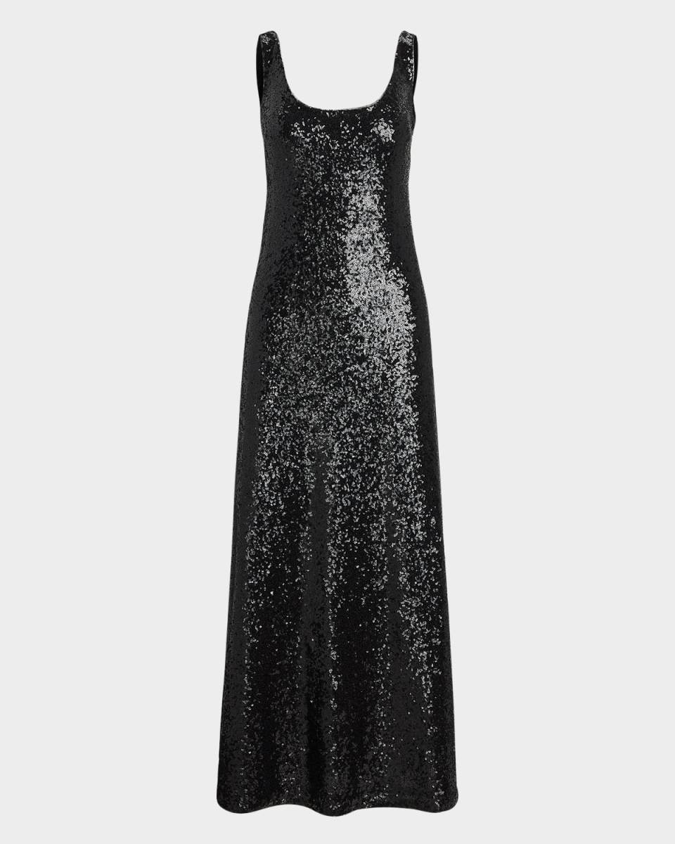 Sequined Scoop-Neck Dress