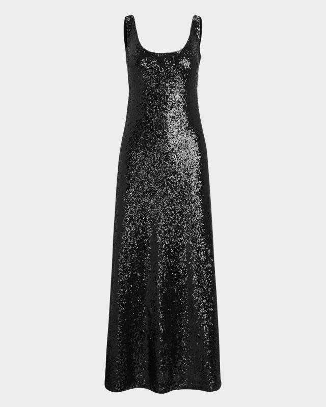 Sequined Scoop-Neck Dress