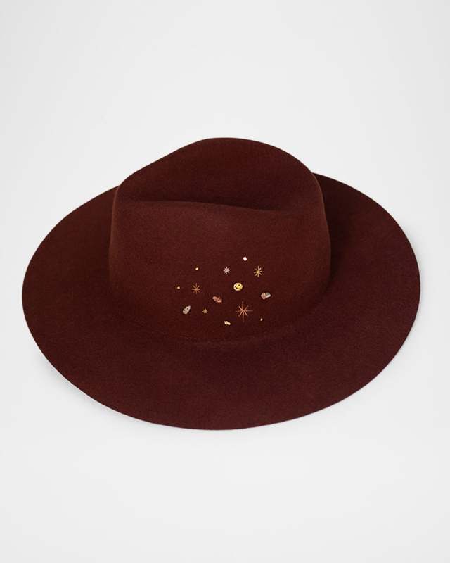 Lena Merino Wool Hat W/ 14-Karat Gold Plated Charms