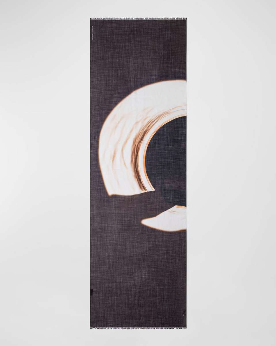 Cashmere and Silk Mocca Loop Print Scarf