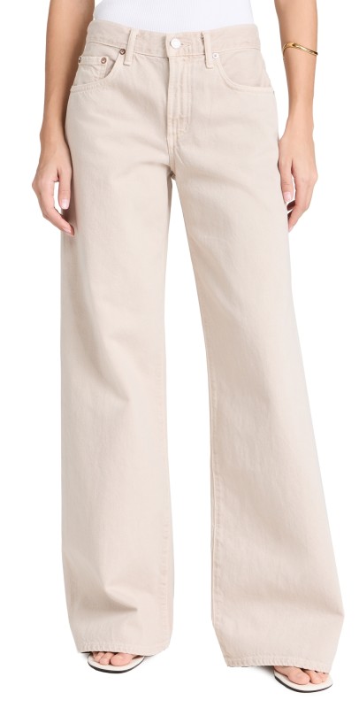 AGOLDE Clara Low Rise Baggy Flare Jeans Tusk