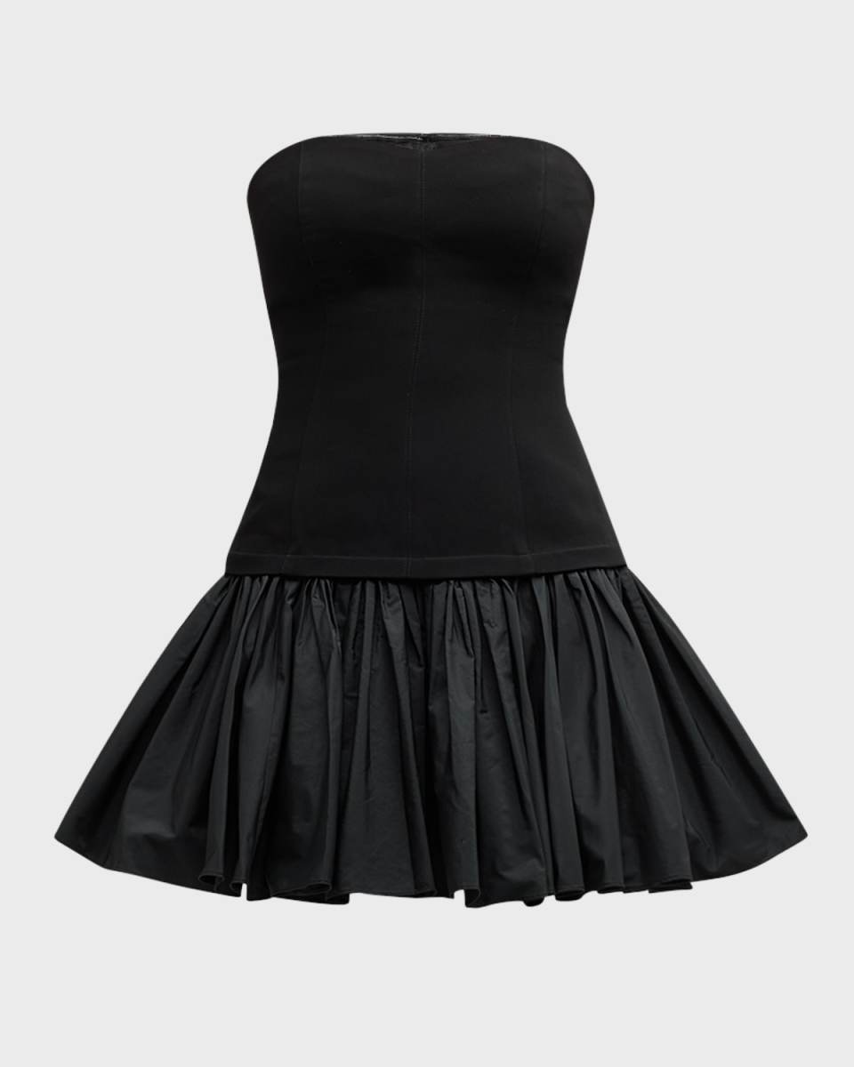 Amanda Strapless Sweetheart Fit & Flare Combo Mini Dress