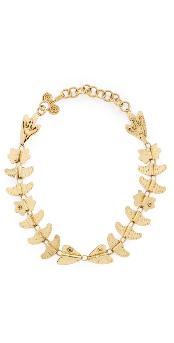 Ulla Johnson Hand Hammered Chain Necklace Brass