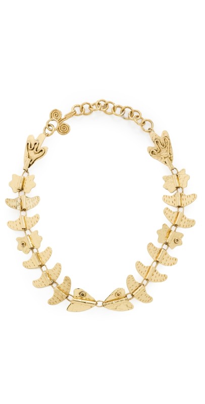 Ulla Johnson Hand Hammered Chain Necklace Brass