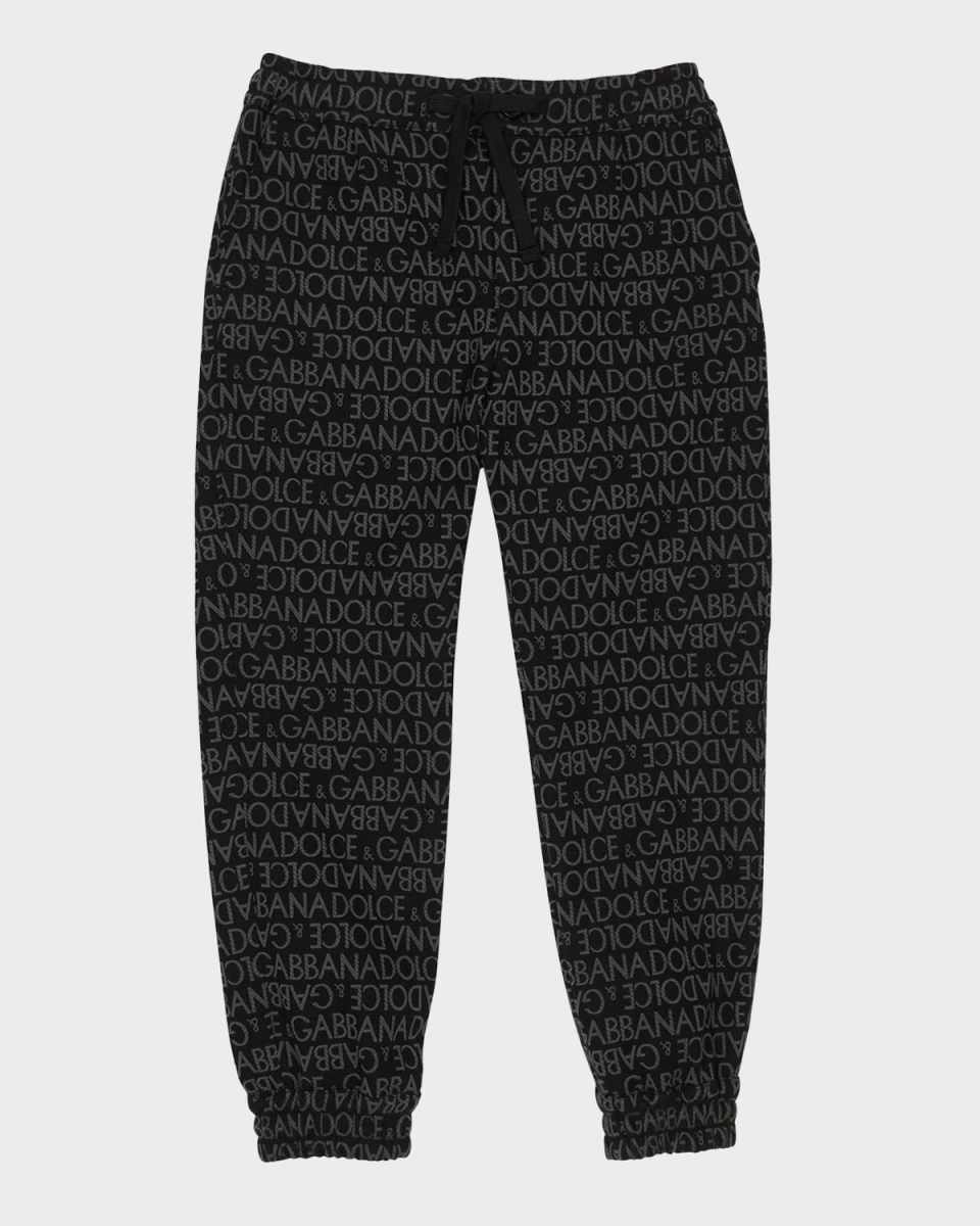 Boy's Repeated Logo-Print Joggers, Size 8-12