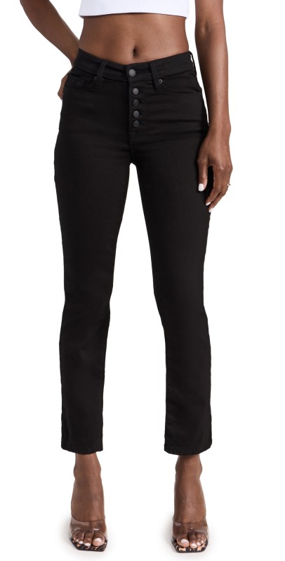 Good American Good Legs Straight Jeans Black001