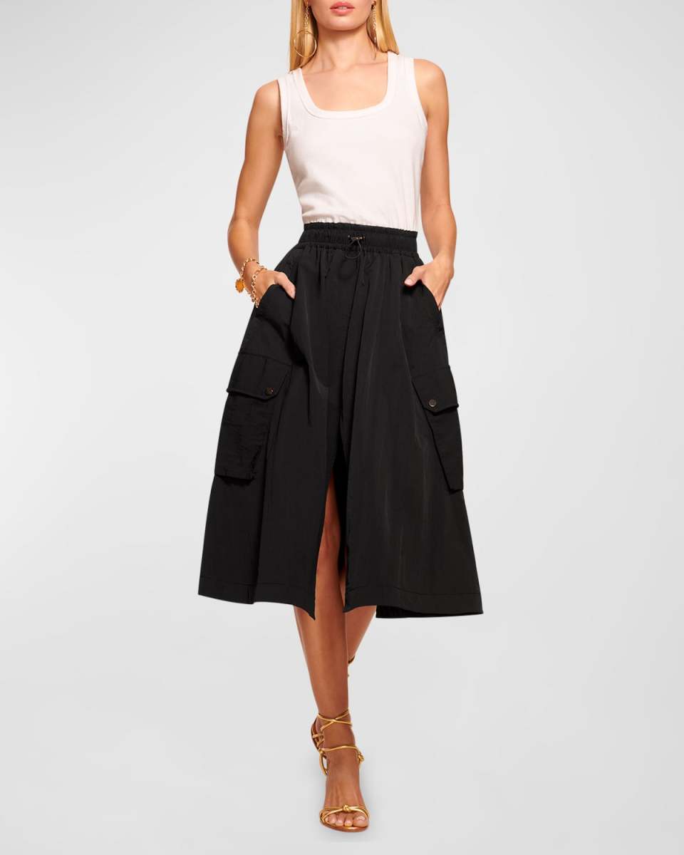 Giovanna Mixed Media Midi Dress