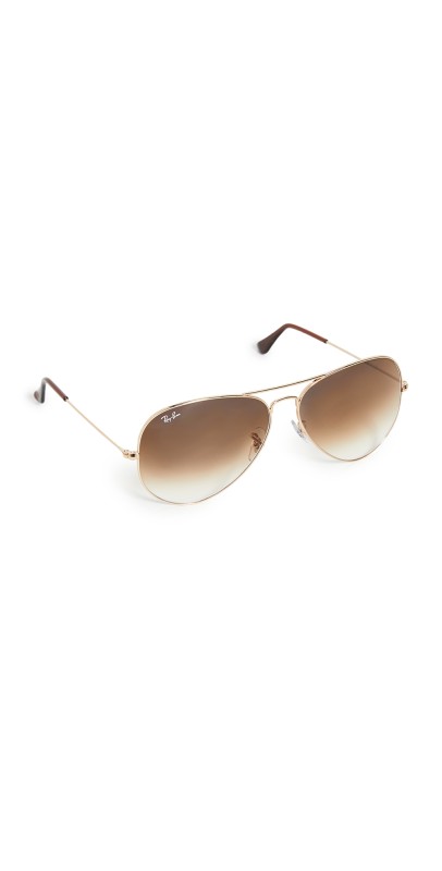 Ray-Ban RB3025 Oversized Classic Aviator Gradient Sunglasses Gold/Brow