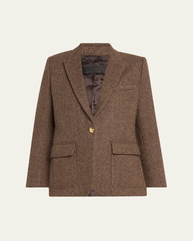 Mireille Elbow Patch Wool Blazer