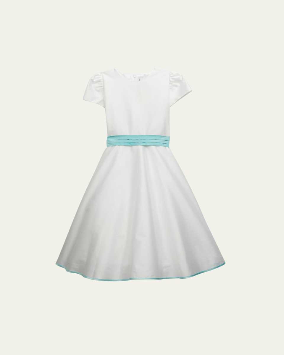 Girl's A-Line Dress with Bow, Size 3-14