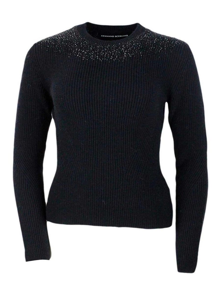 Ermanno Scervino Pull Col Rond - Noir