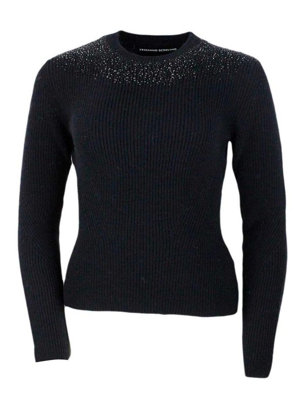 Ermanno Scervino Pull Col Rond - Noir