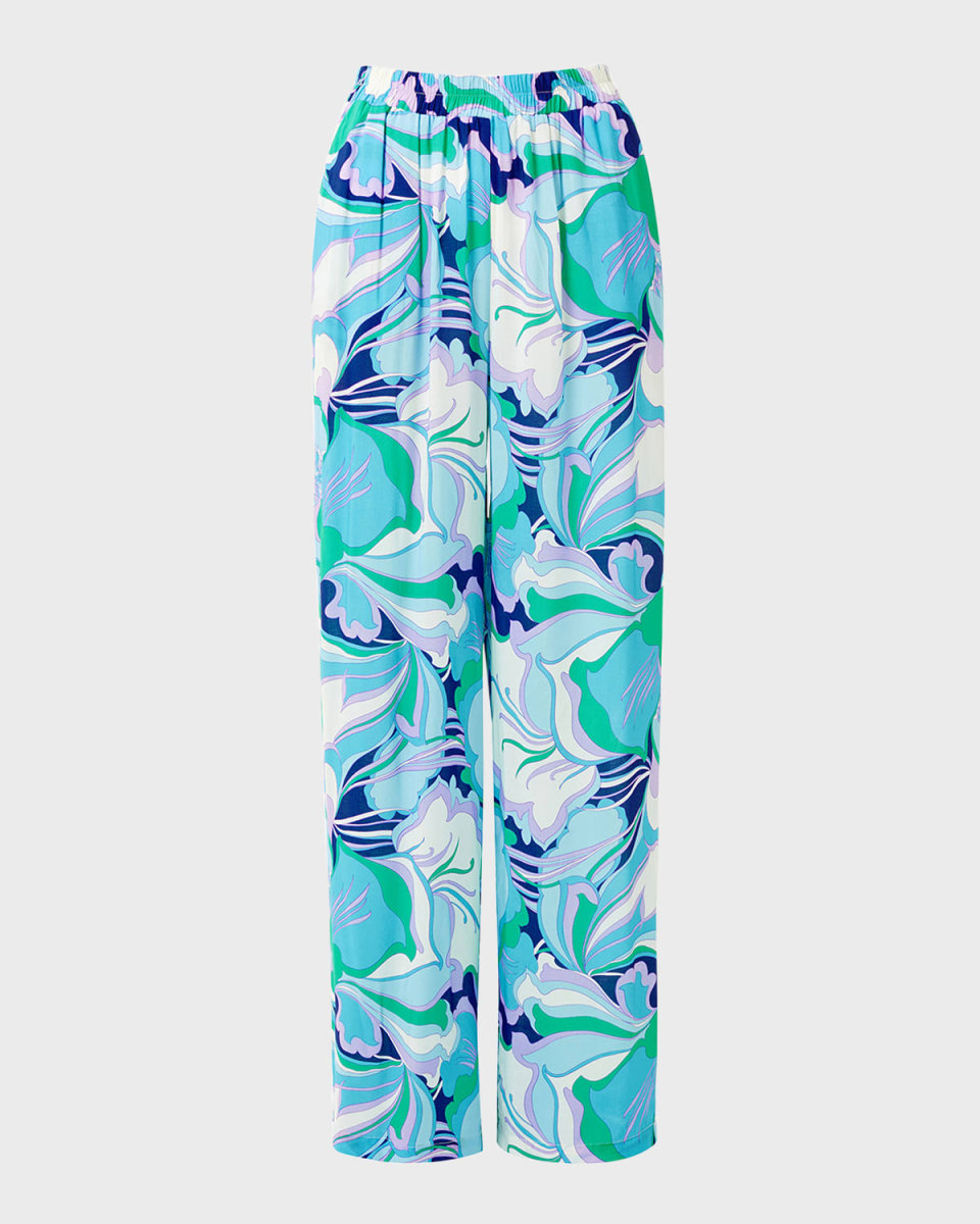 Olivia Floral Straight-Leg Pants
