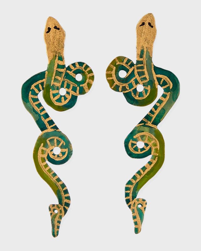 Wee Serpentine Earrings, Turquoise