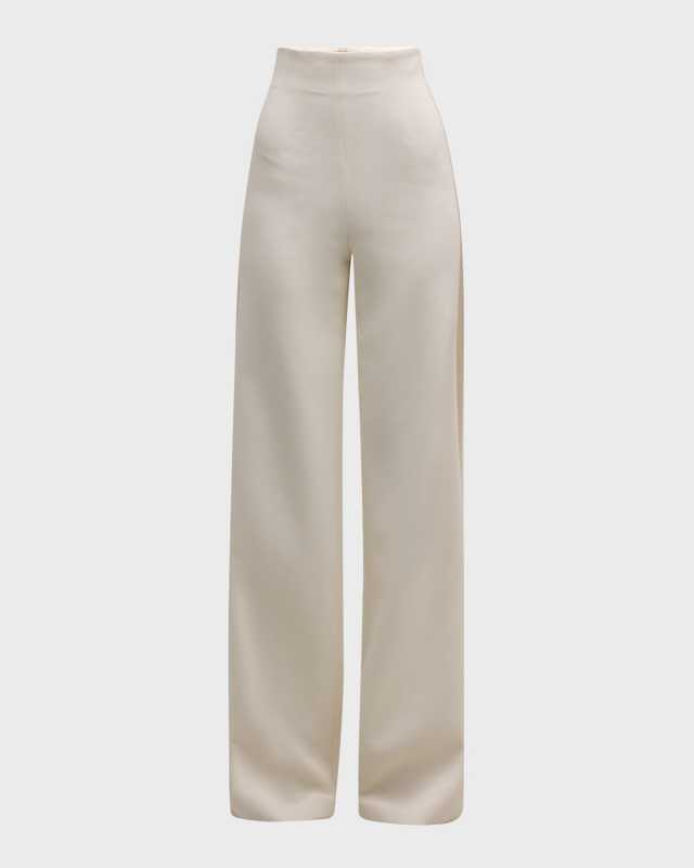Wool Crepe Satin Tuxedo Pants