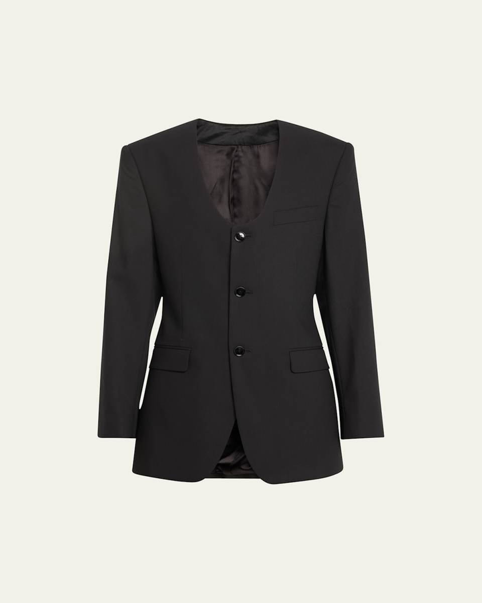 V-Cut 90S Wool Blazer