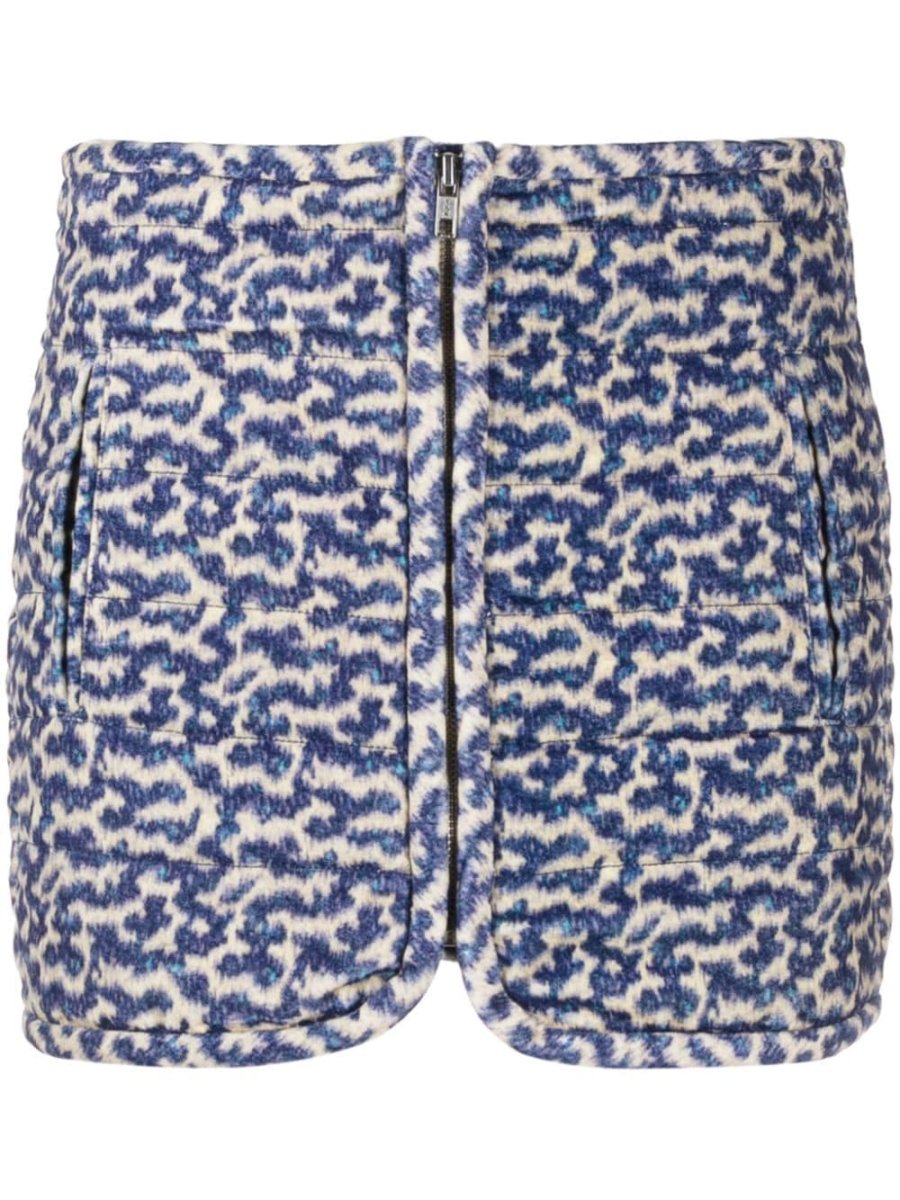 Arona abstract-pattern cotton skirt