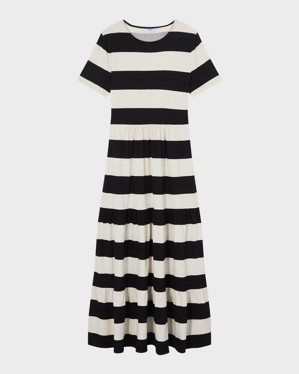 Leigh Striped Cotton Jersey Maxi Dress