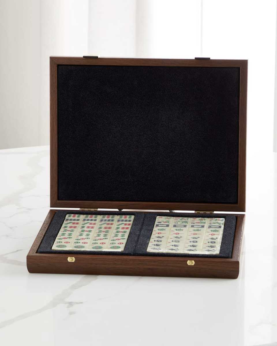 Mah Jongg Tiles in California Walnut Case