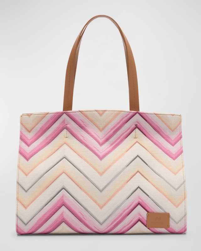 Medium Chevron Canvas Tote Bag