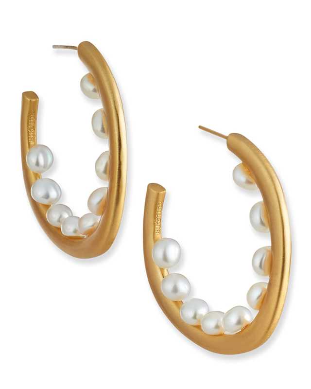 Multi-Pearl Hoop Earrings