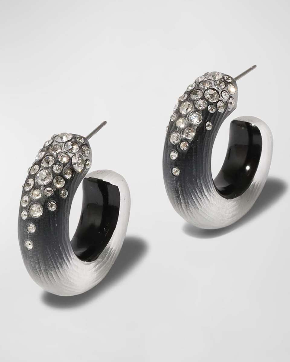 Lucite Crystal Hoop Earrings