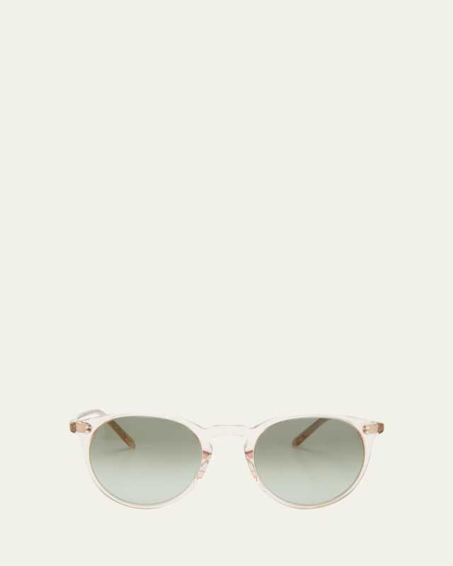 Semi-Transparent Round Acetate & Crystal Sunglasses