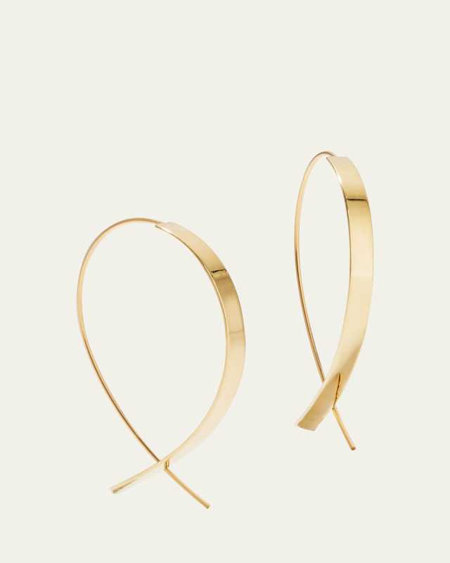 Flat Small Upside-Down Hoop Earrings
