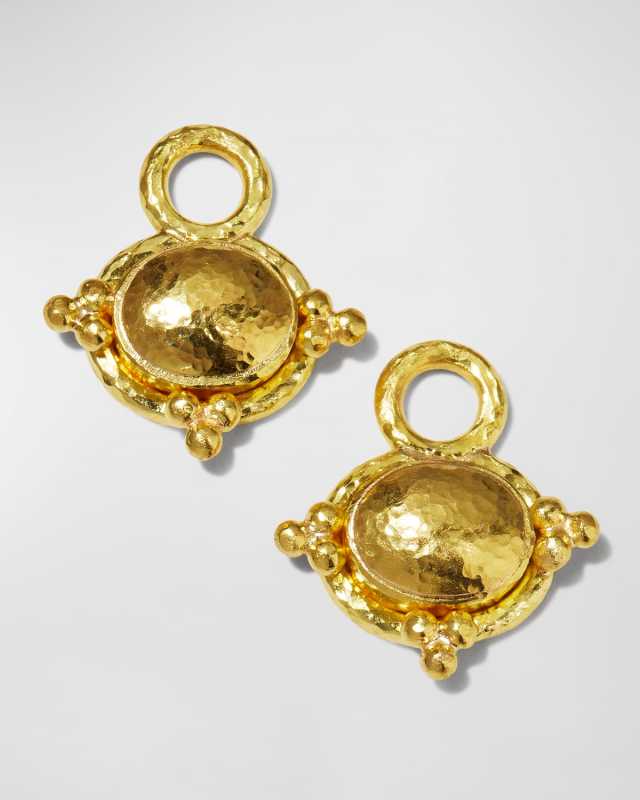 Horizontal 19K Dome Earring Pendants