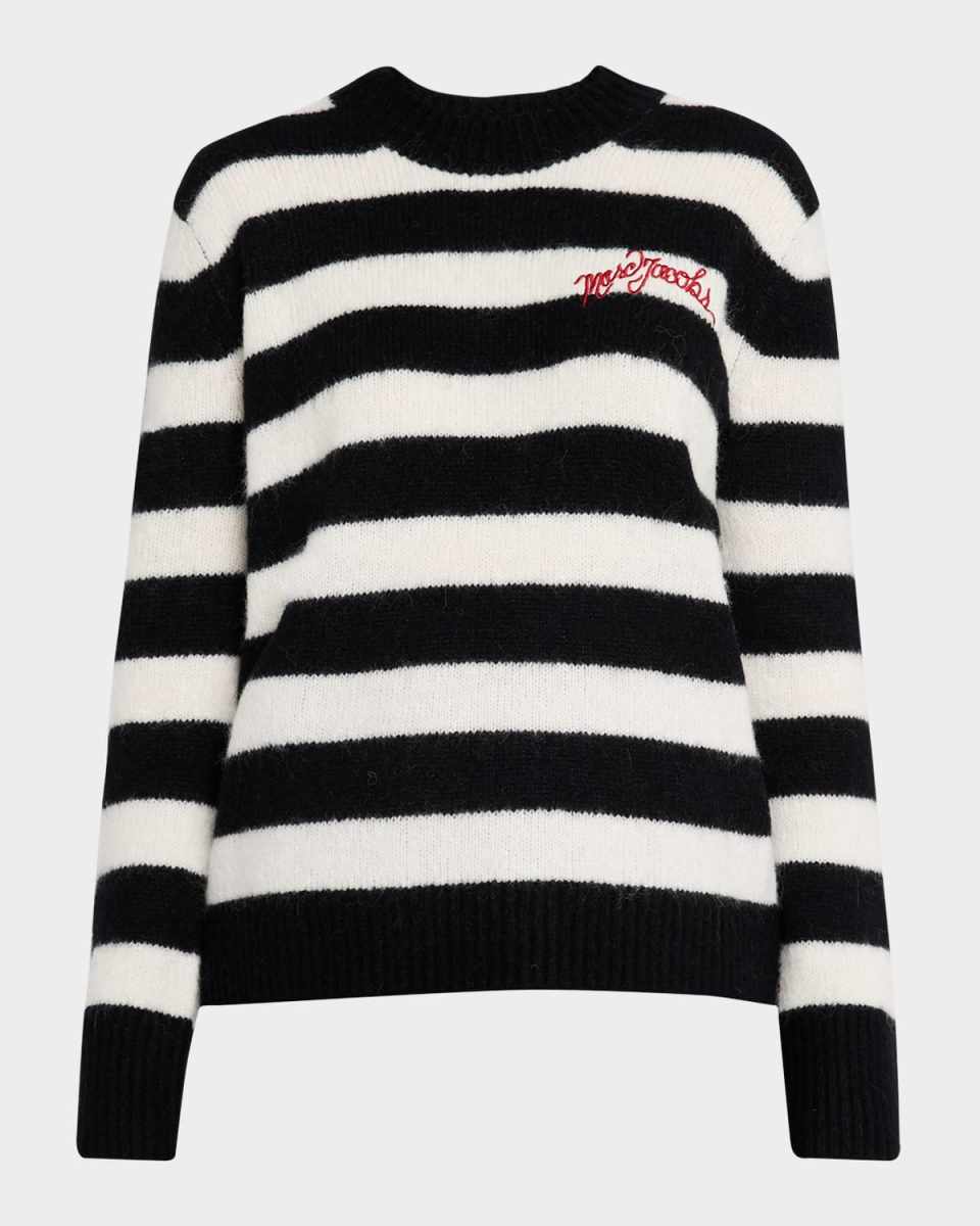 Logo Striped Wool Crewneck Sweater