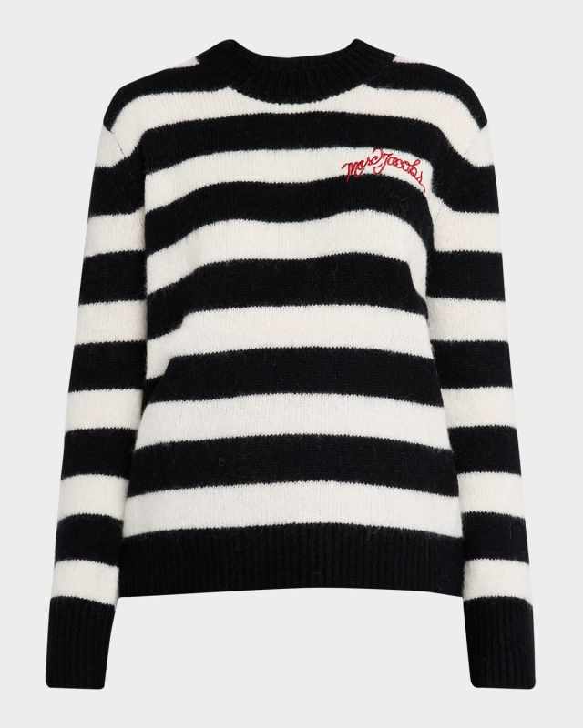 Logo Striped Wool Crewneck Sweater